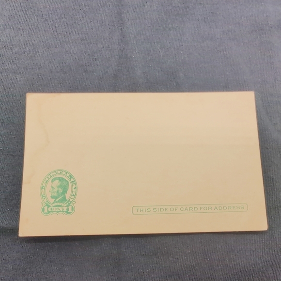 None Other - Vintage Abraham Lincoln Penny Postcard with Green Stamp